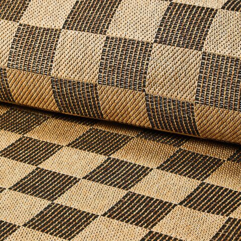 Black Check 61 x 91 cm Indoor Outdoor Rug