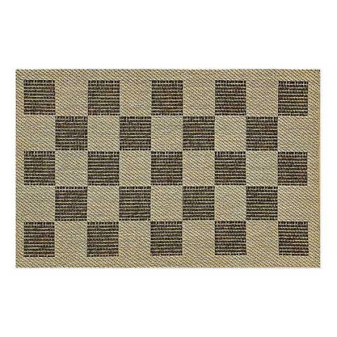 Black Check 2' x 3' Indoor/Outdoor Rug