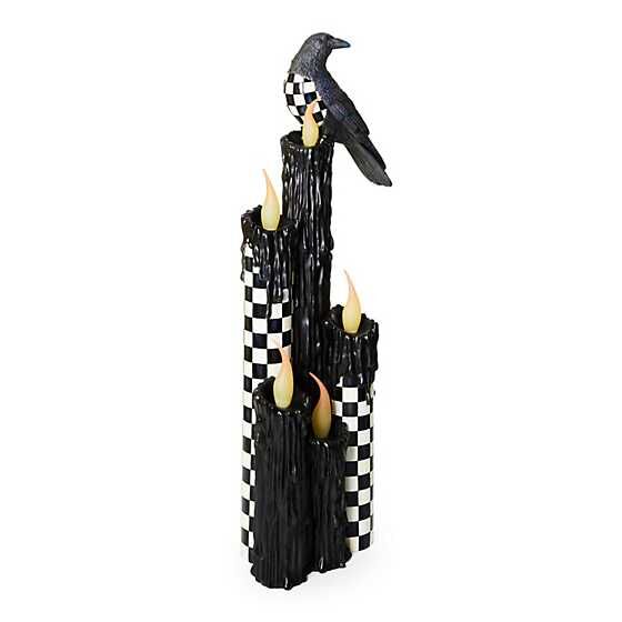 Courtly Check Jumbo Melting Candle Cluster With Crow