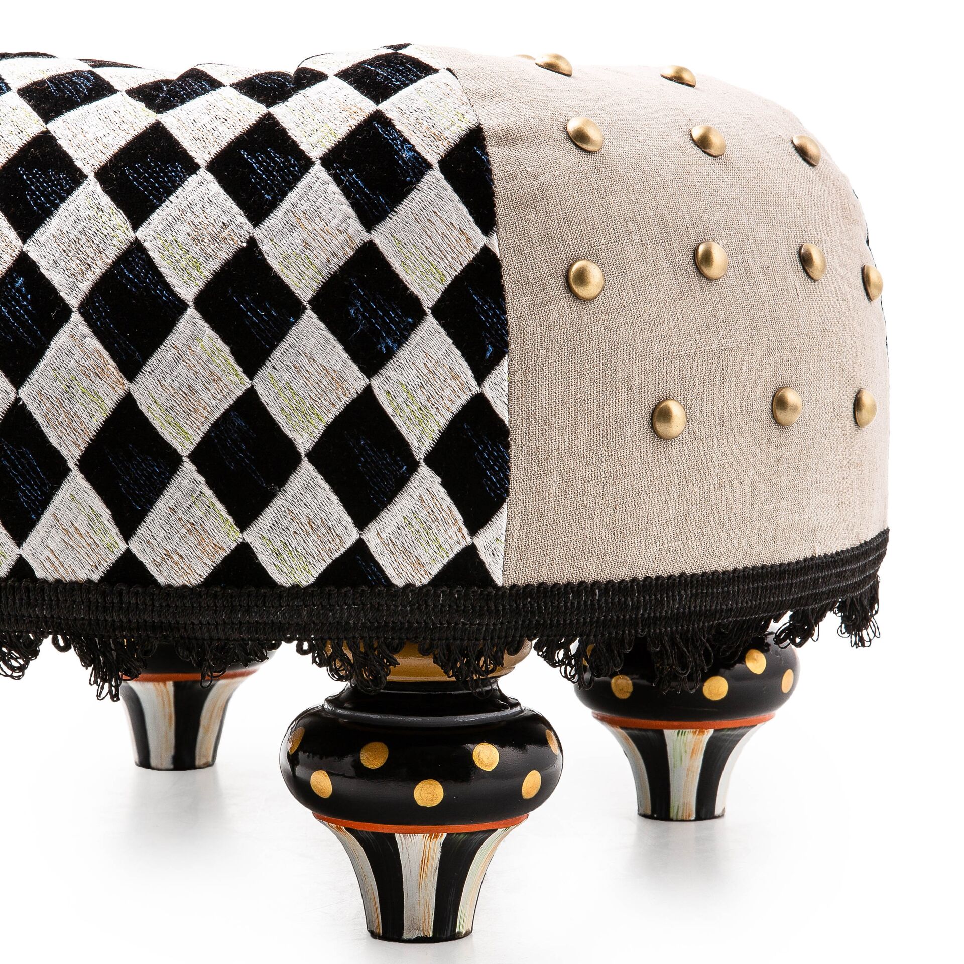 Diamond and Dot Footstool
