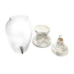 Sterling Check Enamel Beverage Hostess