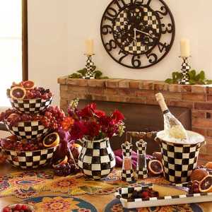 Courtly Check Farmhouse Wall Clock - Large