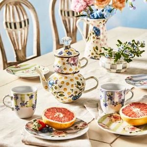 Wildflowers Enamel High Tea - Yellow