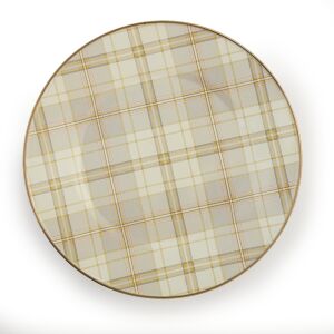 Tartan Latte Dinner Plate