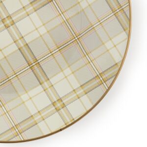 Tartan Latte Dinner Plate