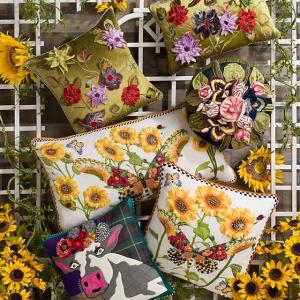 Monarch Butterfly Square Pillow - White