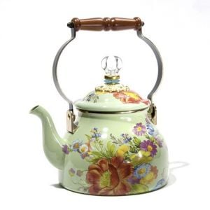 Flower Market 2 Quart Tea Kettle - Green