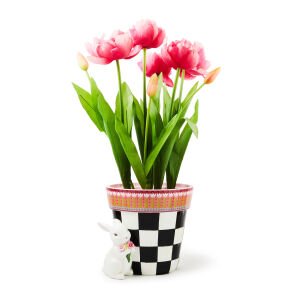Calico Potted Tulip with Bunny