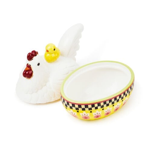 Calico Oval Lidded Chicken Dish