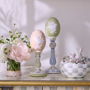 Cameo Pedestal Eggs, Set of 2