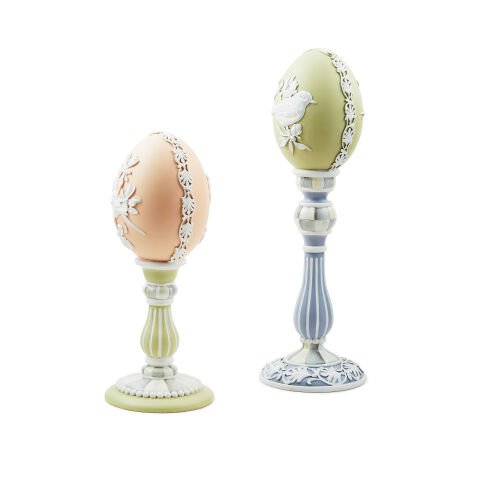 Cameo Pedestal Eggs, Set of 2