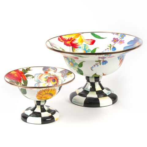 White Flower Market Small Compote