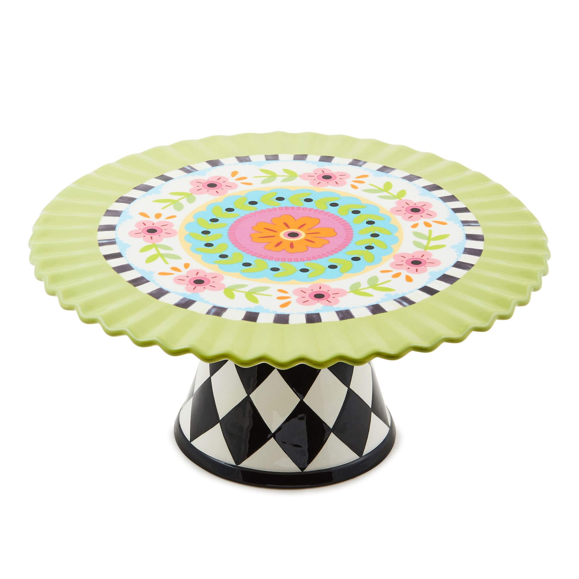 Calico Pedestal Platter