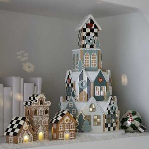 Illuminated Farmhouse Gingerbread Village