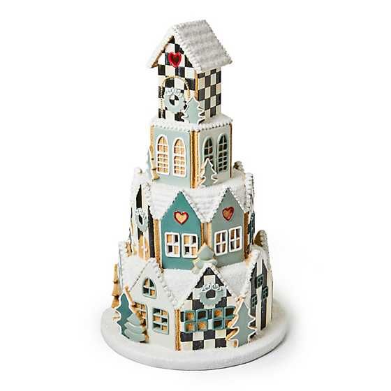 Illuminated Farmhouse Gingerbread Village