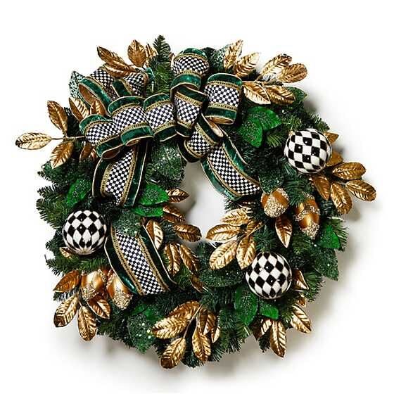 Emerald Luxe Illuminated 30'' Wreath