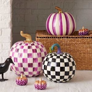 Plum Check Pumpkin - Large