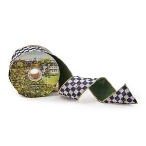Courtly Check 2.5'' Green Suede Ribbon
