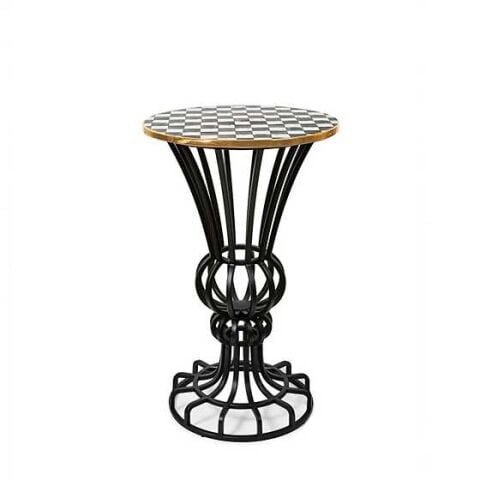 Courtly Check Pedestal Accent Table