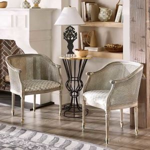 Sterling Check Pedestal Accent Table
