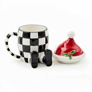 Cozy Christmas Lidded Santa Mug