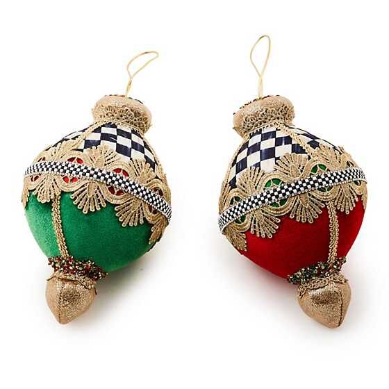 Cozy Christmas Velvet Bauble Ornaments, Set of 2