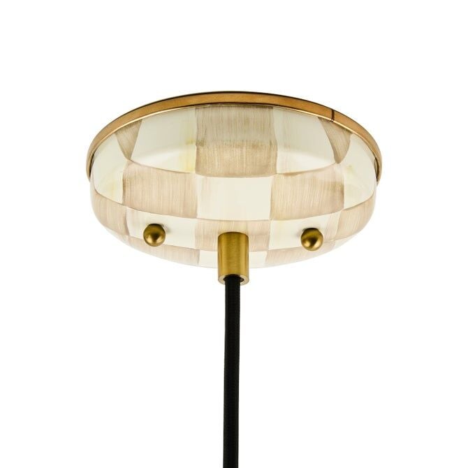 Mocha Check 20 cm Dome Pendant Lamp