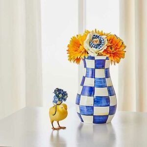 Royal Check Tall Vase & Bouquet Set