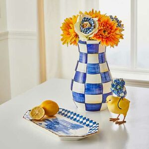 Royal Check Tall Vase & Bouquet Set