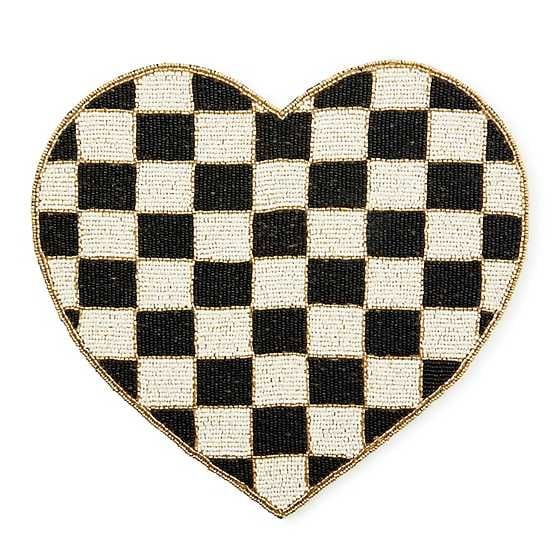 Black and White Check Heart Shaped Placemat