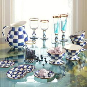 Royal Check Enamel Ice Cream Dish