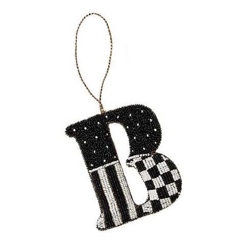 Monogram Beaded ''B'' Ornament