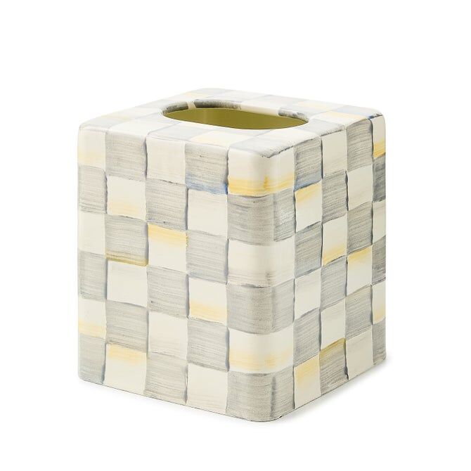 Sterling Check Enamel Boutique Tissue Box Cover