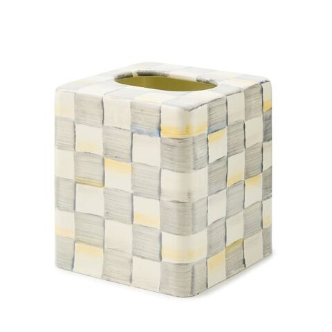 Sterling Check Enamel Boutique Tissue Box Cover