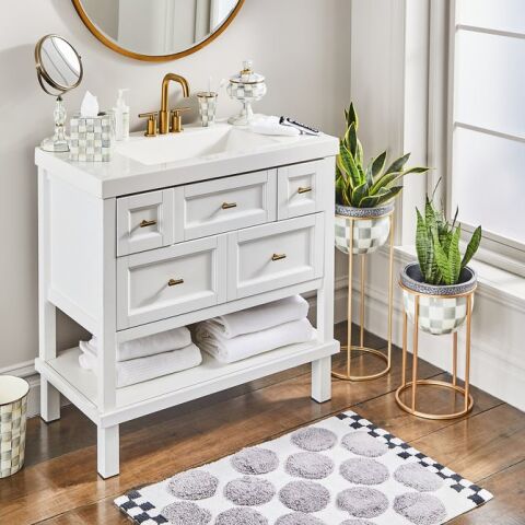 Sterling Check Enamel Boutique Tissue Box Cover
