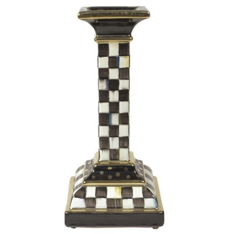 Courtly Check Ceramic Square Candlestick