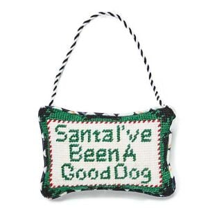 Needlepoint Dog Lover Ornament