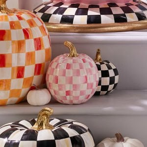Bubblegum Pink Check Small Pumpkin