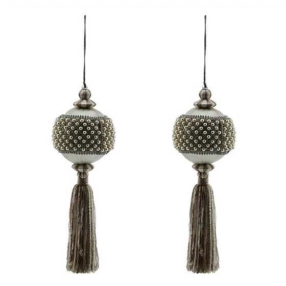 Crystal Palace Pearl 4'' Ball Tassels, Set of 2