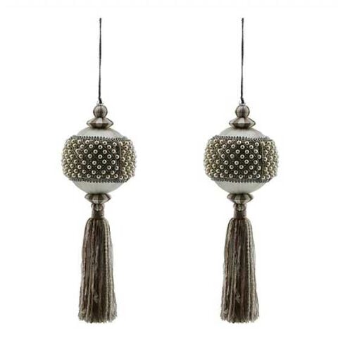 Crystal Palace Pearl 4'' Ball Tassels, Set of 2