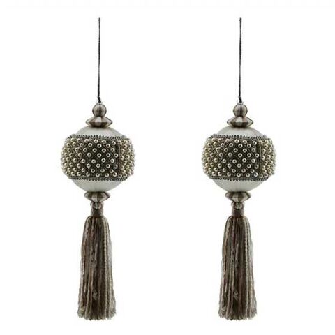 Crystal Palace Pearl 10 cm Ball Tassels Set of 2