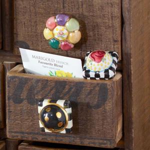 Petit Four Square Knob - Courtly Check