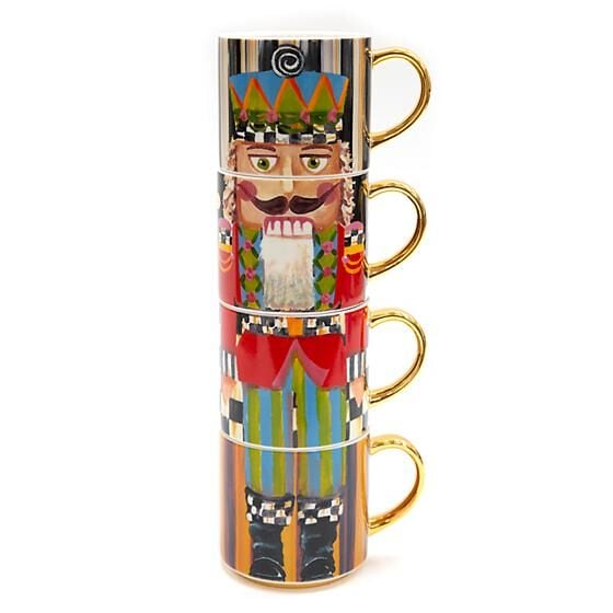 Holiday Nutcracker Mug Tower - Set of 4