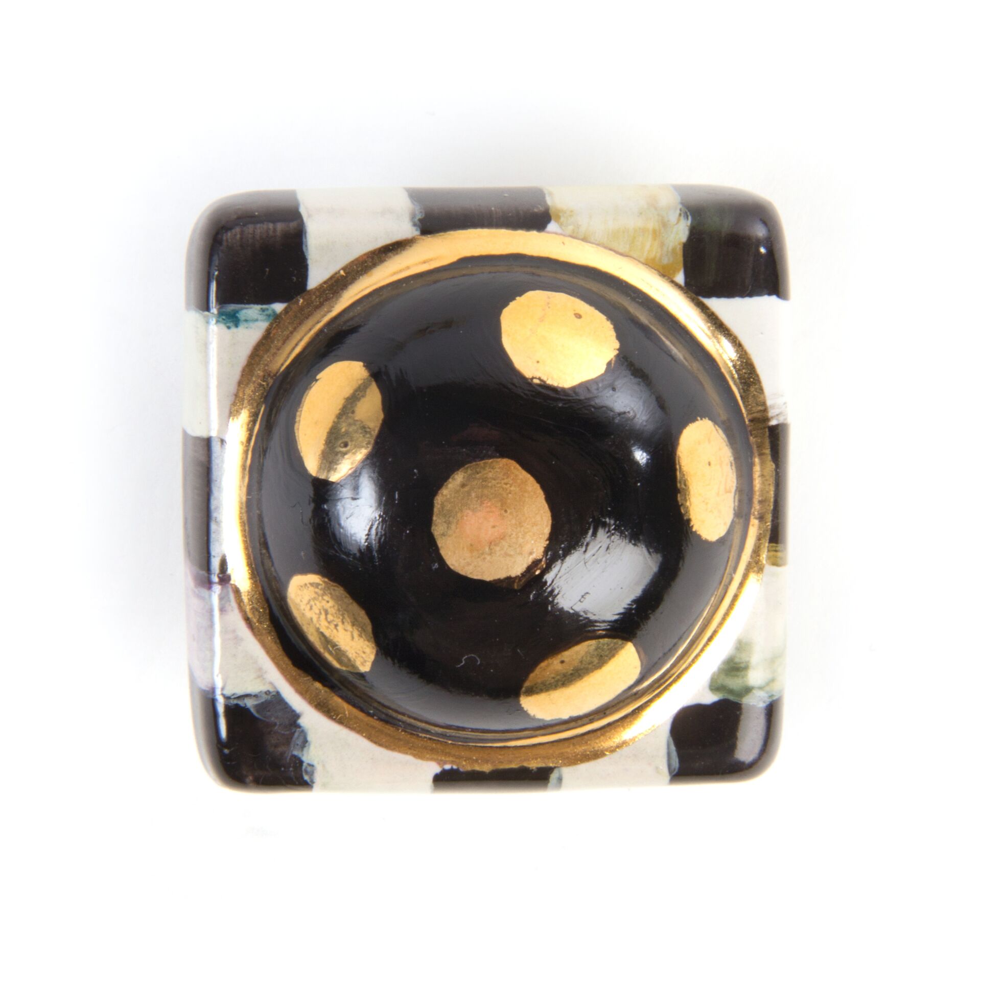 Petit Four Square Knob - Courtly Check