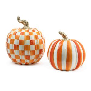 Orange Check Pumpkin - Large