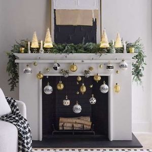 Black & White Crown Jumbo Glass Ball Ornament