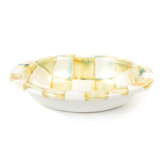 Parchment Check Enamel Soap Dish