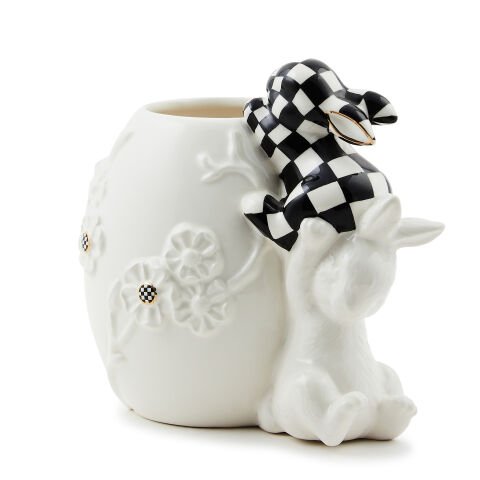 White Rabbit Ceramic Climbing Bunnies Vase