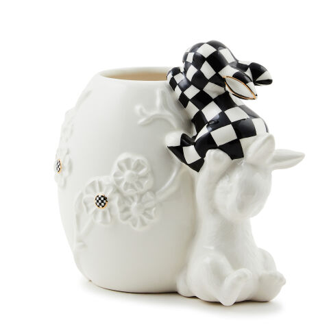 White Rabbit Ceramic Climbing Bunnies Vase