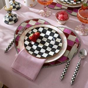Red and White Check Heart Shaped Placemat